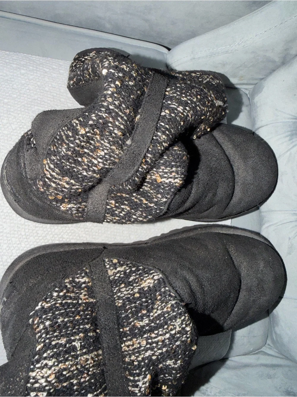 UGG Cozy Black Knit-Trim Women's Slipper Boots